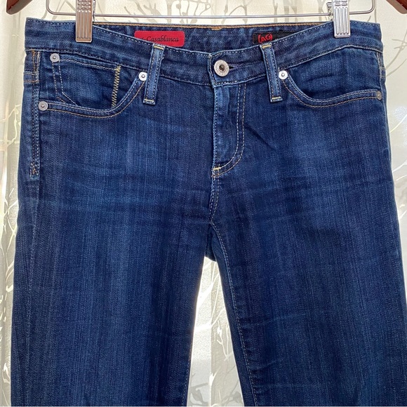 AG Adriano Goldschmied Casablanca low rise waisted crop straight leg blue jeans - Picture 6 of 12